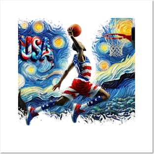 Basketball Olympics Shirt, Paris France, 2024 France, Paris Games, 2024 Shirt, USA Flag Shirt, Basketball Player Tee4th of July Tshirt Posters and Art